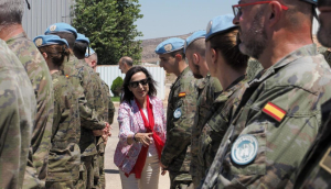 Margarita Robles, a los militares españoles en Líbano: “Es un orgullo ser testigo del magnífico trabajo que realizan por la paz y la seguridad”