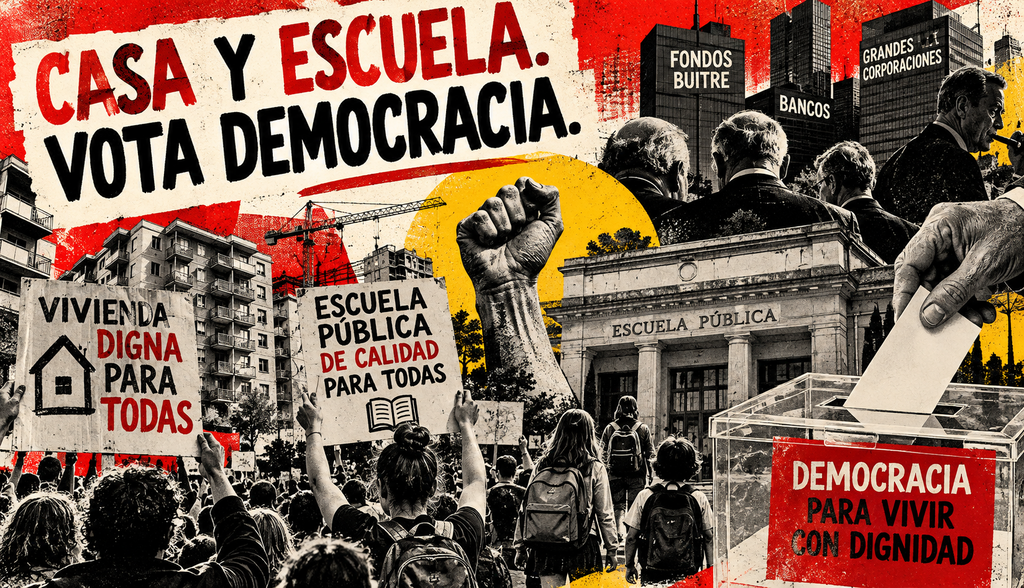 Casa y escuela. Vota democracia