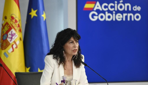 La ministra de Igualdad, Ana Redondo, interviene en la rueda de prensa posterior al Consejo de Ministros. | Pool Moncloa/César P. Sendra. La Moncloa, Madrid - 14.7.2026