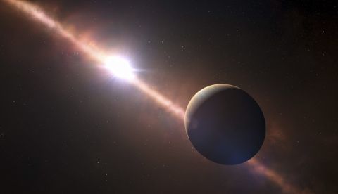 Imagen facilitada por el Observatorio Europeo Austral (ESO) de una impresión artística de un exoplaneta (planetas que se encuentran fuera del Sistema Solar). EFE/ESO/L. Calçada/N. Risinger