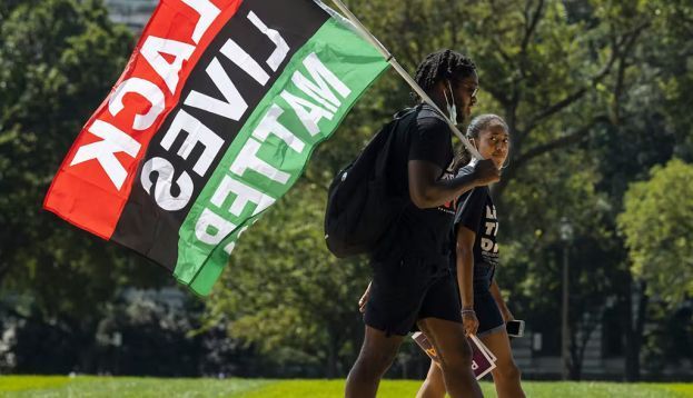 Activists participate in a march urging Congress to pass voting rights legislation in Washington, D.C., on Aug. 28, 2021. Tom Williams/CQ-Roll Call, Inc via Getty Images