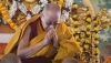 Tibetan spiritual leader Dalai Lama leads a prayer in the Indian state of Bihar on Jan. 1, 2022. Sandeep Kumar/Anadolu Agency via Getty Images