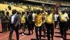 Supra Mahumapelo, former premier of North West Province, former president Jacob Zuma and current president Cyril Ramaphosa at an ANC celebration in 2016. Thulani Mbele/Sowetan/Gallo Images/Getty Images