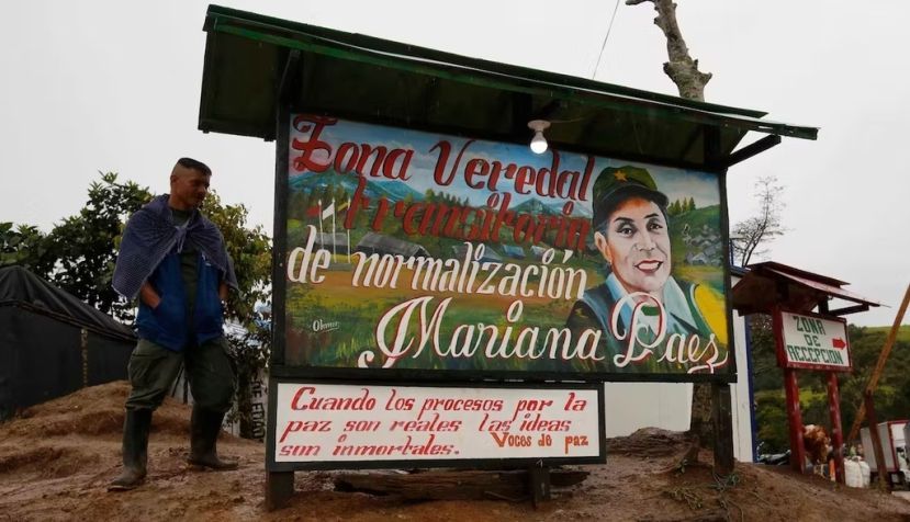 Mariana Páez demobilisation zone was set up for former Farc members to live after the 2016 peace deal. They have been forced to flee after a wave of death threats and killings. Associated Press/Alamy Stock Photo