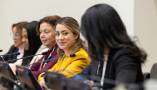 NUEVA YORK (ESTADOS UNIDOS), 13/03/2026.- La ministra de la Mujer de República Dominicana, Gloria Reyes (c), asiste al evento 'Rompiendo sesgos, construyendo igualdad' de la Fundación Microfinanzas BBVA (FMBBVA) y Naciones Unidas este viernes, en Nueva York (Estados Unidos). La falta de recursos económicos, las leyes discriminatorias o el sesgo digital son algunas de las barreras que amplían la brecha de género, según se está debatiendo en la 70 Comisión de la Condición Jurídica y Social de la Mujer (CSW) de las Naciones Unidas en Nueva York, donde cuatro mujeres latinoamericanas de diversos sectores han analizado las herramientas más eficaces para reducir la desigualdad. EFE/ Mariana Orbán