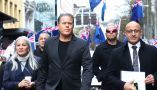 Brian Tamaki with Destiny Church members and supporters leading the anti-government march to parliament on August 23. Getty Images