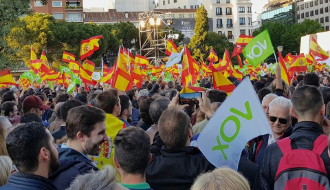 Acto de Vox en la plaza de Colón (Madrid) en 2019. Enriscapes/Shutterstock