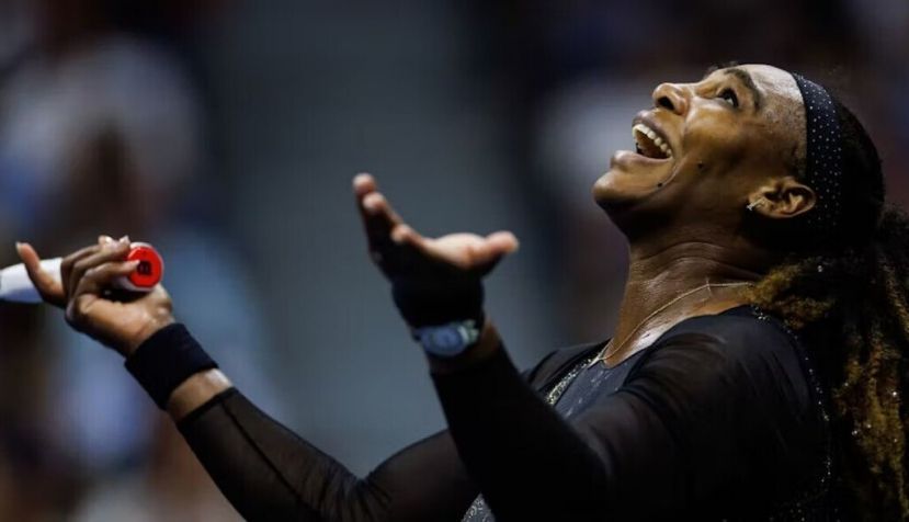 Serena Williams celebrates a win at her final professional tournament, the 2022 US Open. Frey/TPN/Getty Images