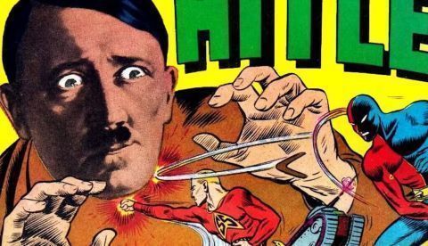 Portada de Daredevil Battles Hitler de julio de 1941. Wikimedia Commons / Charles Biro &amp; Bob Wood