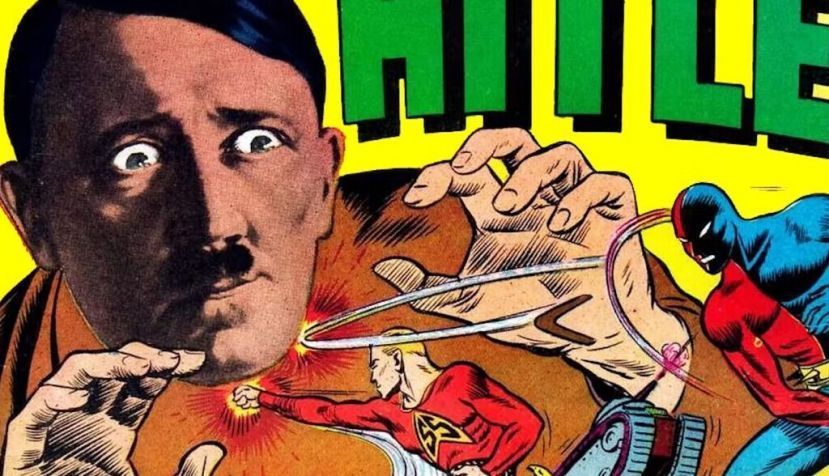 Portada de Daredevil Battles Hitler de julio de 1941. Wikimedia Commons / Charles Biro &amp; Bob Wood
