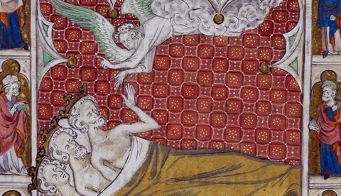 El sueño de los magos, en el Salterio de la reina María (siglo XIV) / British Library de Londres.