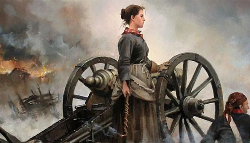Cuadro de Agustina de Aragón pintado por Augusto Ferrer-Dalmau. / Wikipedia.