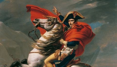 Napoleón cruzando los Alpes, obra de Jacques-Louis David. / Wikipedia