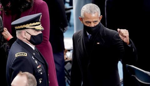 El expresidente de EEUU, Barack Obama, en el acto de inauguración del mandato de Joe Biden, el pasado 20 de enero en Washington.