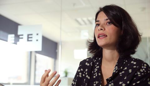 MADRID, 30/09/2019.- La portavoz de Unidas Podemos en la Asamblea de Madrid, Isa Serra, en declaraciones a Efe, ha dicho este lunes que Madrid 360, el nuevo plan contra la contaminación del Gobierno municipal de José Luis Martínez-Almeida (PP), demuestra que el alcalde de la capital no tiene "voluntad de tomarse en serio el cambio climático". EFE/Angel Díaz