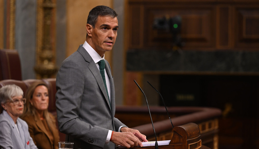 El presidente del Gobierno, Pedro Sánchez, durante su intervención en el Congreso de los Diputados. | Pool Moncloa/Borja Puig de la Bellacasa. Congreso de los Diputados, Madrid - 3.9.2026