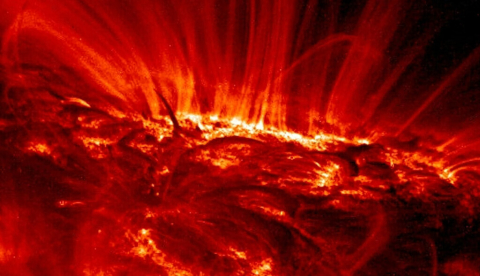 Imagen de una mancha solar tomada por TRACE, observatorio Solar de la NASA. Wikimedia commons, CC BY