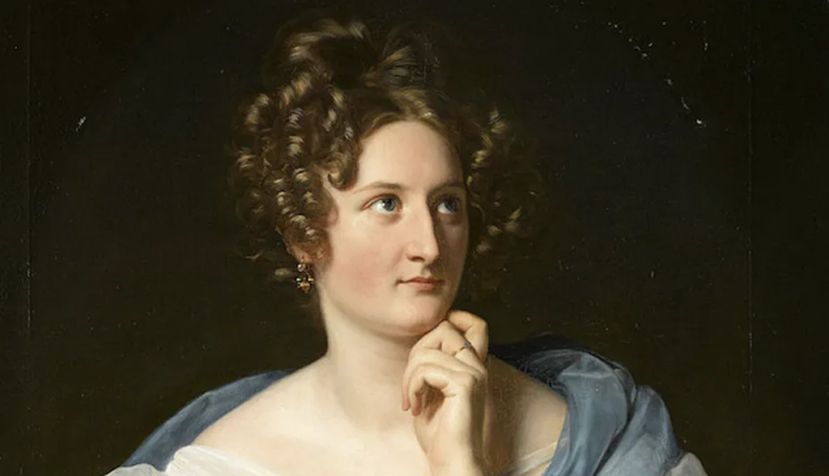 Delphine Gay, primera esposa de Girardin, por Louis Hersent, 1824. Wikipedia