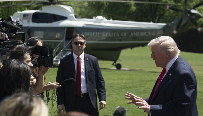 President Trump often stops to speak off the cuff with the press. Celal Gunes/Anadolu via Getty Images