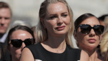 Survivors, including Anouska De Georgiou, center, during a news conference with victims of Jeffrey Epstein outside the U.S. Capitol on Sept. 3, 2025. Chip Somodevilla/Getty Images