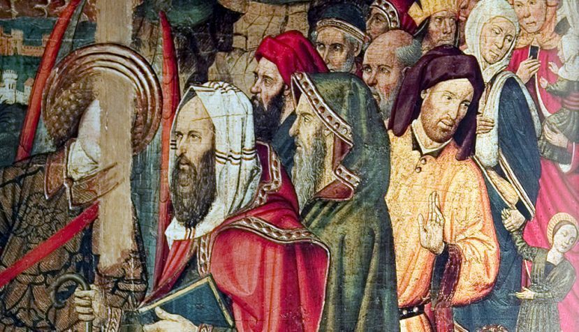 Judíos del siglo XV, representados atravesando el Mar Rojo. Retablo de la catedral de Barcelona pintado por Jaume Huguet (1412-1492) / Wikipedia.