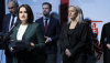 Belarusian opposition leader Sviatlana Tsikhanouskaya gives a press conference to denouce the results of the 2025 Belarus election. EPA-EFE/Rafal Guz