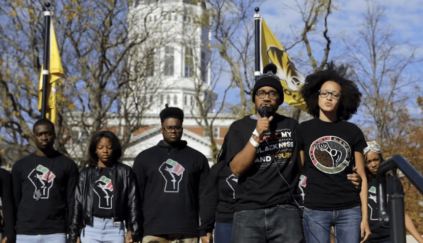 University of Missouri students at a 2015 rally to demand the college president’s resignation amid allegations of racism on campus. AP Photo/Jeff Roberson