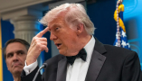 President Donald Trump speaks at the White House on April 25, 2026, after the cancellation of the annual White House Correspondents Association Dinner. Andrew Leyden/Getty Images)
