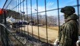 A Russian peacekeeper guards the Lachin corridor connecting Nagorno-Karabakh to Armenia. Tofik Babayev/AFP via Getty Images