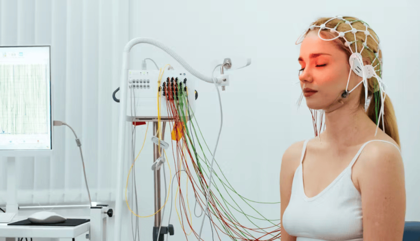 Una mujer se somete a una electroencefalografía, técnica con la que se realiza el ‘neurofeedback’. LiVisuals/Shutterstock