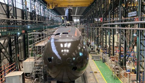 Se pone a flote el primer submarino S-80, un hito de la industria española