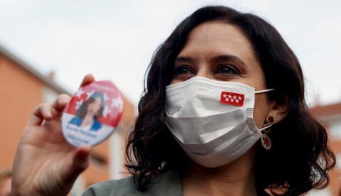 La presidenta madrileña y candidata del PP a la reelección, Isabel Díaz, en un acto de campaña.