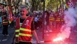 Mouvement de grève contre la vie chère à Toulouse le 18 octobre 2022 soutenu par des syndicalistes de la CGT et FO. Valentine Chapuis/AFP