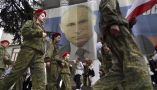  Youth take part in an action to mark the ninth anniversary of the Russian annexation of Crimea from Ukraine. AP Photo