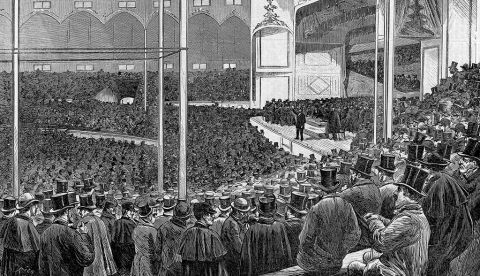 Mitin del partido progresista-democrático del 26 de noviembre de 1871 en el Circo Price de Madrid / Wikipedia