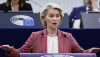  Ursula von der Leyen pronunciando un discurso. La presidenta de la Comisión Europea, Ursula von der Leyen, interviene durante un debate en el Parlamento Europeo sobre la situación en Oriente Medio. EPA/Ronald Wittek