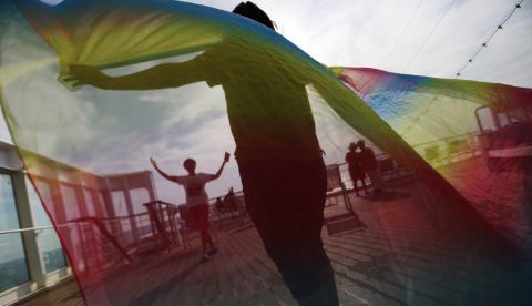 Un grupo de personas del movimiento LGTB en China. EFE/Archivo 