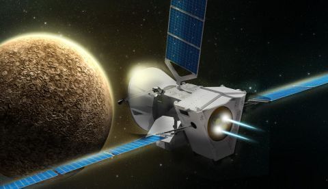El módulo de la ESA y el de JAXA tardarán en llegar a Mercurio 7,2 años. Recreación de BepiColombo facilitada por Airbus Defence and Space / efeFuturo