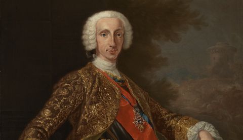 Carlos como Rey de Nápoles y Sicilia, Rey de las Dos Sicilias por Giuseppe Bonito, Madrid, Museo del Prado. / Wikipedia.