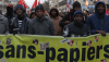 Des manifestants « sans-papiers » lors d’un rassemblement contre la loi française sur l’immigration, à Paris, le 5 janvier 2024. Emmanuel Dunand / AFP