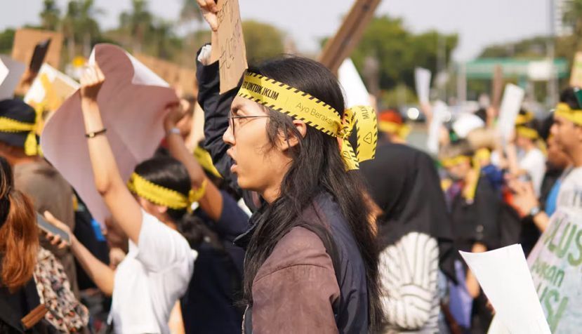 Sejumlah anak muda berpartisipasi dalam Jakarta Climate Strike 2019. (The Conversation/Luthfi T. Dzulfikar), CC BY-NC-ND