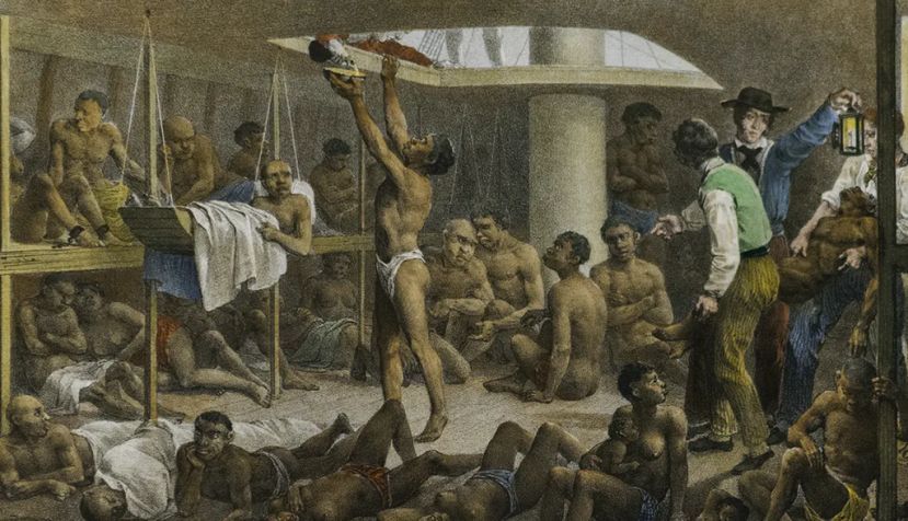 Navio negreo (Johann Moritz Rugendas, 1830). Wikimedia Commons / Museo Itaú Cultural., Brasil.