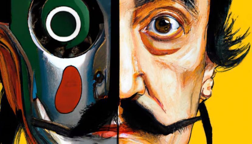 Retrato robótico de Dalí creado por la red neuronal DALL-E. OpenAI