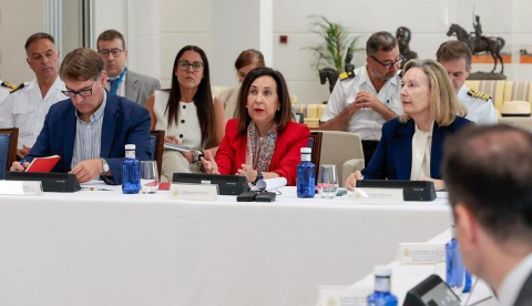 La ministra de Defensa, Margarita Robles, durante la reunión del Comité Nacional de Seguridad y Soberanía tecnológica. / © lamoncloa.gob.es. Ministerio de la Presidencia.