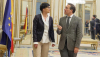 El ministro de Asuntos Exteriores, Unión Europea y Cooperación, José Manuel Albares, y la comisaria para la Ampliación, Marta Kos, en el Palacio de Viana. / © lamoncloa.gob.es. Ministerio de la Presidencia.