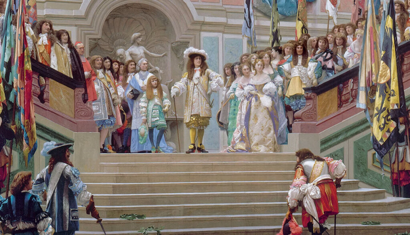 La recepción del Gran Condé por Luis XIV (Versalles, 1674), de Jean-Léon Gérôme. Musée d'Orsay