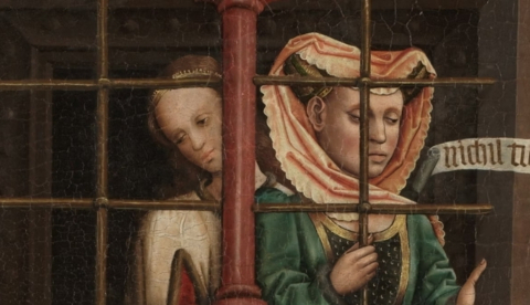Posible retrato de Aldonza de Mendoza en la tabla de ‘Cristo ante Pilatos’ del Maestro de Lupiana. Museo del Prado
