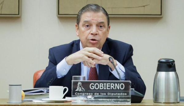 El ministro de Agricultura, Pesca y Alimentación, Luis Planas, durante su comparecencia en el Congreso de los Diputados.