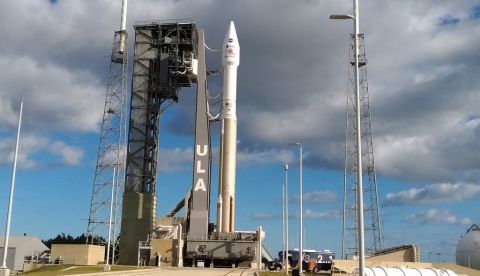 Imagen del cohete Atlas V que traslada la misión Solar Orbiter de la Agencia Espacial Europea. EFE/Carmen Rodríguez