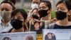 Activists including Myanmar citizens protest in Tokyo on July 26, 2022, against Myanmar’s recent execution of four prisoners Philip Fong/AFP via Getty Images